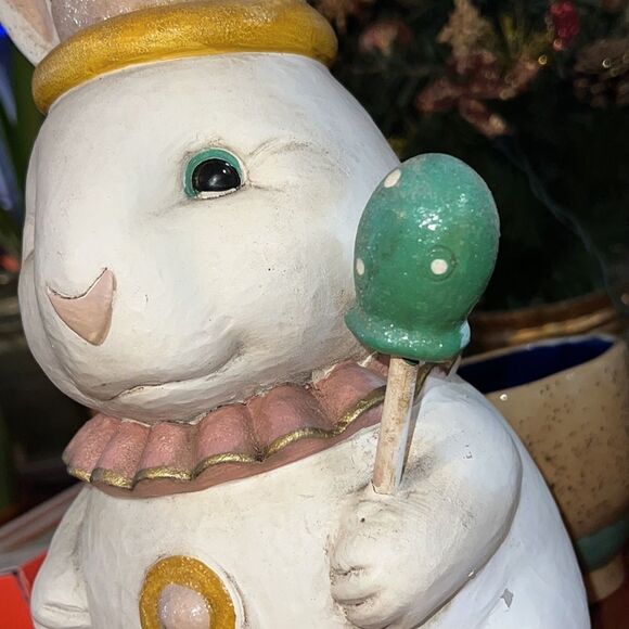 Vintage Ceramic Wonderland Statuary 14” White Rabbit Easter Home Decor - Picture 13 of 14